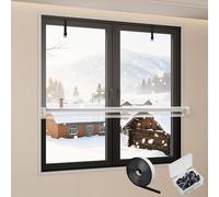 Película Aislante para Ventanas Invierno, Cortina Película Transparente y Gruesa, Autoadhesiva y Reutilizable, Kits de Aislamiento Resistente A La Intemperie para Hogar y Oficina(White,W50xH150cm)