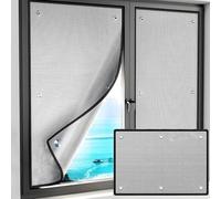Película Aislante para Ventanas Reflectante y Antitransparente - Protector Solar Aluminio Anti UV para Balcón Hogar Garaje Oficina - Panel de Privacidad Opaco con Ventosas(Black,125x200 cm)