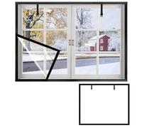 Película Aislante para Ventanas Transparente - Kit de Aislamiento Térmico Invierno con Cinta de Doble Cara, Cortinas Aislamiento Térmico Antiviento, Reutilizable, Fácil Instalación(Black,W100xH270cm)
