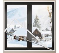 Película aislante para ventanas y kit de aislamiento - Transparente autoadhesiva en PVC, aislamiento térmico y antiviento, para ventanas viejas en casas y oficinas(White edge,W70 x H95cm)