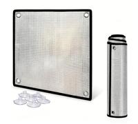 Película Aislante Térmico Control Calor para Ventanas, Película Protector Solar Reflectante de Aluminio para Casa, 8mm Opaca Total Vinilo Ventana Privacidad para Solárium, Coche(Negro,75cm*150cm)