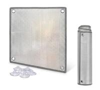 Película Aislante Térmico Control Calor para Ventanas, Película Protector Solar Reflectante de Aluminio para Casa, 8mm Opaca Total Vinilo Ventana Privacidad para Solárium, Coche(Gris,35cm*130cm)