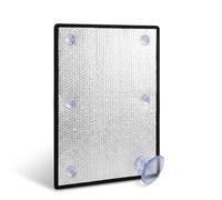 Película Aislante Térmico para Ventanas de Aluminio Doble, Vinilo Cristal Privacidad Opaca Total, Lámina Reflectante Solar con Ventosas, Parasol para Hogar y Camper(110x180cm)