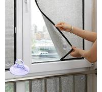 Película Aislante Térmico Ventanas, Vinilo para Cristales Privacidad, Lámina de Aluminio Doble Capa, Protección Solar UV, Reducción de Calor con Ventosa para Ventana(140x180cm)