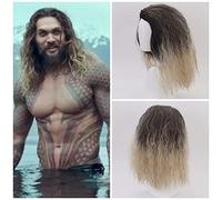 Película Aquaman Cosplay peluca rizada Poseidon pelo sintético cómic juego de roles pelucas de disfraces para hombres Arthur Curry QX-372