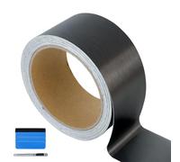 Película autoadhesiva, color negro satinado, cepillado, 5 cm x 900 cm, autoadhesivo, película de molduras para coche, moto, ventana, coche, molduras cromadas, película negra