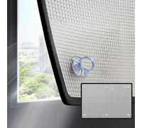 Película Blackout Privacidad para Ventanas, Lámina Solar Anti UV Y Bloqueo De Calor con Ventosas, Protector Térmico De Aluminio para Dormitorio Y Baño, Doble Cara, Fácil Instalación