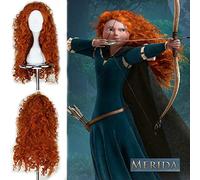 Película Brave Princess Merida Disfraces de cosplay Mei Lida Pelucas sintéticas rizadas largas Pelo Fiesta de Halloween Juego de roles Pelucas para mujeres C118
