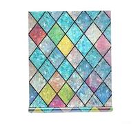 Película colorida para ventana, diseño de diamante arcoíris para privacidad, resistente a los rayos UV 97%, cubierta electrostática de vidrio de PVC para decoración del hogar y la oficina (60 cm x 1 m