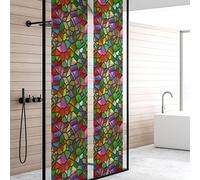 Película con Ventana antimirada, Cristal, Multicolor - Pegatinas para Ventanas y Puertas de Ducha, 40 x 200 cm