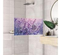 Película con ventana antimirada, diseño de campo de lavanda, adhesivo para ventanas y puertas de ducha, 40 x 100 cm