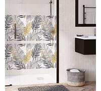 Película con ventana antimirada, hoja de palma elegante, pegatinas para ventanas y puertas de ducha, 40 x 200 cm