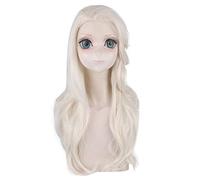Película Cosplay Elsa Princesa Pelucas Trenzas rubias platino Pelo sintético Fiesta de Halloween Juego de roles Disfraz Peluca Elsa