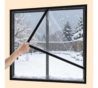 Película de Aislamiento Térmico para Ventanas para Invierno, Plástico Transparente Grueso para Ventanas para Kit de Invernaje, Cubierta de Película de Aislamiento Personalizable(Negro,80x140cm)