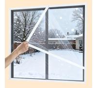 Película de Aislamiento Térmico para Ventanas para Invierno, Plástico Transparente Grueso para Ventanas para Kit de Invernaje, Cubierta de Película de Aislamiento Personalizable(Blanco,80x140cm)