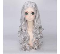 Película de anime White Queen Cosplay Peluca Amarillo claro y plata Trenza ondulada Pelo sintético Fiesta Disfraz Pelucas Alice Wonderland dm765 2