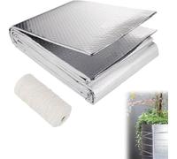 Película de burbujas de aluminio de doble cara para protección de plantas de invierno con protección contra heladas y aislamiento impermeable para macetas de jardín al aire libre en color plateado