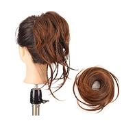 Película de cabello de mujer 1 Uds moño ondulado desordenado moño de pelo sintético banda elástica for el cabello coleta Scrunchy postizos extensiones de cabello for Updo accesorios for el cabello Fas