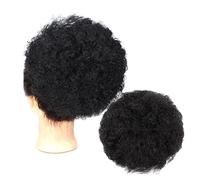 Película de cabello de mujer Afro Puff Drawstring Ponytail Extension for mujeres negras, Short Kinkys Curly sintético Afro Chignon Hairpieces Updo Hair Extensions Fascia(12inch Black Color)