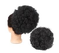Película de cabello de mujer Afro Puff Drawstring Ponytail Extension for mujeres negras, Short Kinkys Curly sintético Afro Chignon Hairpieces Updo Hair Extensions Fascia(8inch Dark Black)