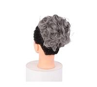 Película de cabello de mujer Corto y desordenado Plato rizado Extensión de moño Sintético Updo Postizos Peines for el cabello Clip en cola de caballo Scrunchie Moño Bandeja Cola de caballo Pieza de ca