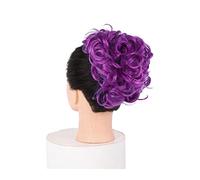 Película de cabello de mujer Corto y desordenado Plato rizado Extensión de moño Sintético Updo Postizos Peines for el cabello Clip en cola de caballo Scrunchie Moño Bandeja Cola de caballo Pieza de ca