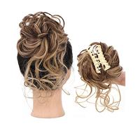 Película de cabello de mujer Extensión de Scrunchies for el cabello rizado desordenado, 1 Uds., postizos ondulados rizados sintéticos, Clip de garra en el plato, moño de moño con garra for mujeres Fas