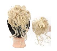 Película de cabello de mujer Extensión de Scrunchies for el cabello rizado desordenado, 1 Uds., postizos ondulados rizados sintéticos, Clip de garra en el plato, moño de moño con garra for mujeres Fas