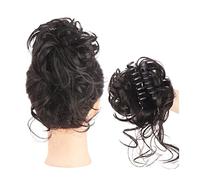 Película de cabello de mujer Extensión de Scrunchies for el cabello rizado desordenado, 1 Uds., postizos ondulados rizados sintéticos, Clip de garra en el plato, moño de moño con garra for mujeres Fas