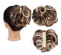 Película de cabello de mujer Messy Bun Hair Piece Tousled Updo Hairpiece, Curly Scrunchies Clip In Claw Hair Bun Sintético Chignon Claw Clip con cabello adjunto for mujeres Fascia(01)