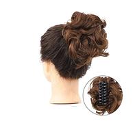 Película de cabello de mujer Messy Claw Clip Bun Hair Piece Wavy Curly Hair Bun Clip in Claw Chignon Ponytail Hairpieces Synthetic Tousled Updo Hair Extensions Hairpiece Fascia(AM10-106)