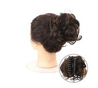 Película de cabello de mujer Messy Claw Clip Bun Hair Piece Wavy Curly Hair Bun Clip in Claw Chignon Ponytail Hairpieces Synthetic Tousled Updo Hair Extensions Hairpiece Fascia(AM10-27-613)