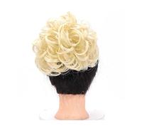 Película de cabello de mujer Messy Hair Bun Scrunchy Updo Cordón Puff Ponytails Corto Rizado Ondulado Chignon Updo Extensiones de cabello Clip sintético en postizos for mujeres Niñas Fascia(0014)