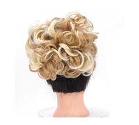 Película de cabello de mujer Messy Hair Bun Scrunchy Updo Cordón Puff Ponytails Corto Rizado Ondulado Chignon Updo Extensiones de cabello Clip sintético en postizos for mujeres Niñas Fascia(008)