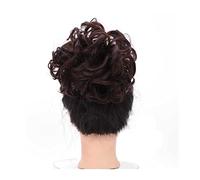 Película de cabello de mujer Messy Hair Bun Scrunchy Updo Cordón Puff Ponytails Corto Rizado Ondulado Chignon Updo Extensiones de cabello Clip sintético en postizos for mujeres Niñas Fascia(0015)