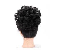 Película de cabello de mujer Messy Hair Bun Scrunchy Updo Cordón Puff Ponytails Corto Rizado Ondulado Chignon Updo Extensiones de cabello Clip sintético en postizos for mujeres Niñas Fascia(0012)