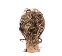 Película de cabello de mujer Postizos sintéticos Fluffy Tousled Wavy Hair Bun Scrunchies Extensiones con banda elástica Chignon Ponytail Updo Hair Pieces for mujeres niñas Fascia(107)