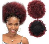 Película de cabello de mujer Puff-wigs Girl 10inches African Buns Fibra química Accesorios for el cabello Sintético Short Curly Hair Bun Fascia(Y34)