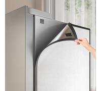 Película de parasol vertical para congelador, protector térmico para refrigerador, algodón perlado de aluminio de 9 mm, 2 métodos de instalación, adhesivo sin costuras, 50 x 170 cm