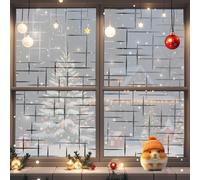 Película de Privacidad 70 x 480 cm, No Adhesiva, Esmerilado, Electrostática Protección contra, Protector Solar Privacidad, para Cristal Bano Cocina, Estrella