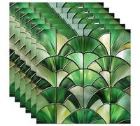 Película de privacidad de la ventana, película de vidrio manchado de 6 piezas, privacidad de bloqueo de sol de 20x20 pulgadas, calcomanías de vidrieras decorativas estáticas para el baño de la oficin