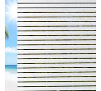Película de privacidad esmerilada para ventana, 75 x 1000 cm, diseño de rayas decorativas opacas, acabado similar al espejo, para privacidad en el baño, fácil de instalar, alternativa a las persianas
