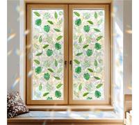 Película de privacidad for Ventanas, película Adhesiva estática de Mosaico de arcoíris con Hojas de Monstera, película Decorativa esmerilada Iridiscente(W:0.5XL:2M)