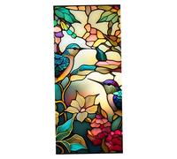 Película de privacidad para ventana, 17 x 39, diseño de flores y pájaros, película de privacidad para ventana, vidrieras decorativas, bloqueo de calor, adherencia estática para puerta de casa.