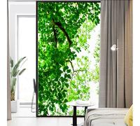 Película de privacidad para ventana con estampado de plantas verdes tipo vidriera, adhesión estática, tratamientos para ventanas, cubiertas de vidrio, adhesivo decorativo para revestimiento de vidrio
