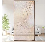 Película de privacidad para ventana, mármol irregular, no adhesiva, autoestática, vidrieras 3D, calcomanías decorativas para ventana, para dormitorio, baño, sala de estar, oficina, 17.5 x 118.1