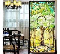 Película de privacidad para ventanas, estilo de iglesia europea, vidrieras, sin pegamento, adherencia estática, calcomanías decorativas esmeriladas para ventanas, 15.7"x47.2"(40x120cm)(A x L)