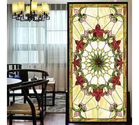 Película de privacidad para ventanas, estilo iglesia europea, vidrieras, sin pegamento, adhesivo estático, decorativo, esmerilado, 15.7 x 31.5 pulgadas (40 x 80 cm)