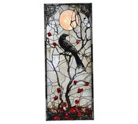 Película de privacidad para vidrieras, 18 x 39, Doble Cara, película gótica para Ventana, Raven Moon Berry Vines, Pegatina estática para decoración del hogar de Halloween, gótica