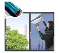 Película de privacidad unidireccional for Ventanas, lámina Reflectante for soláriums, dormitorios y Salas de Estar, con protección U-V.(Blue1,60x500cm)